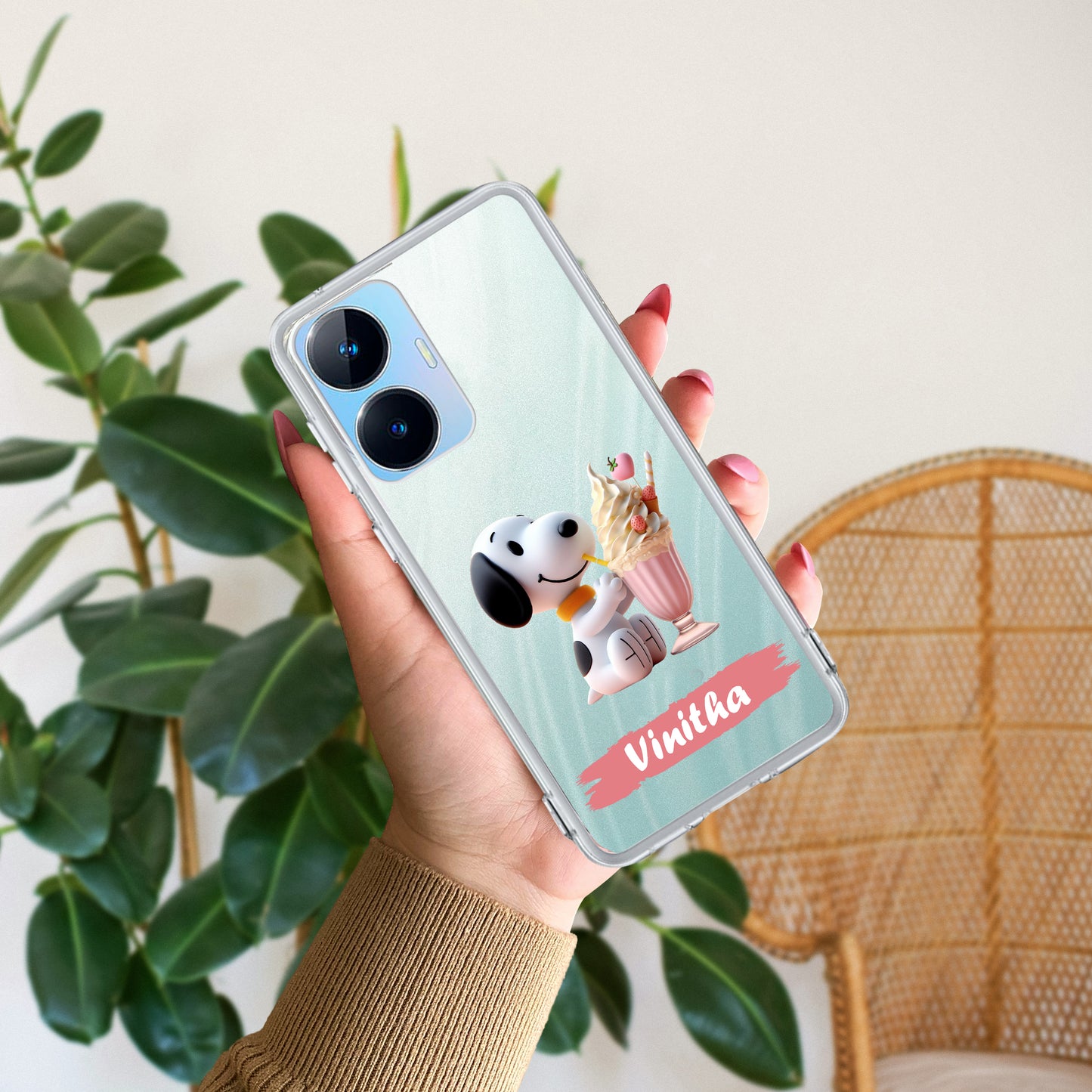 Snoopy Customize Transparent Silicon Case For Realme/Narzo ShopOnCliQ