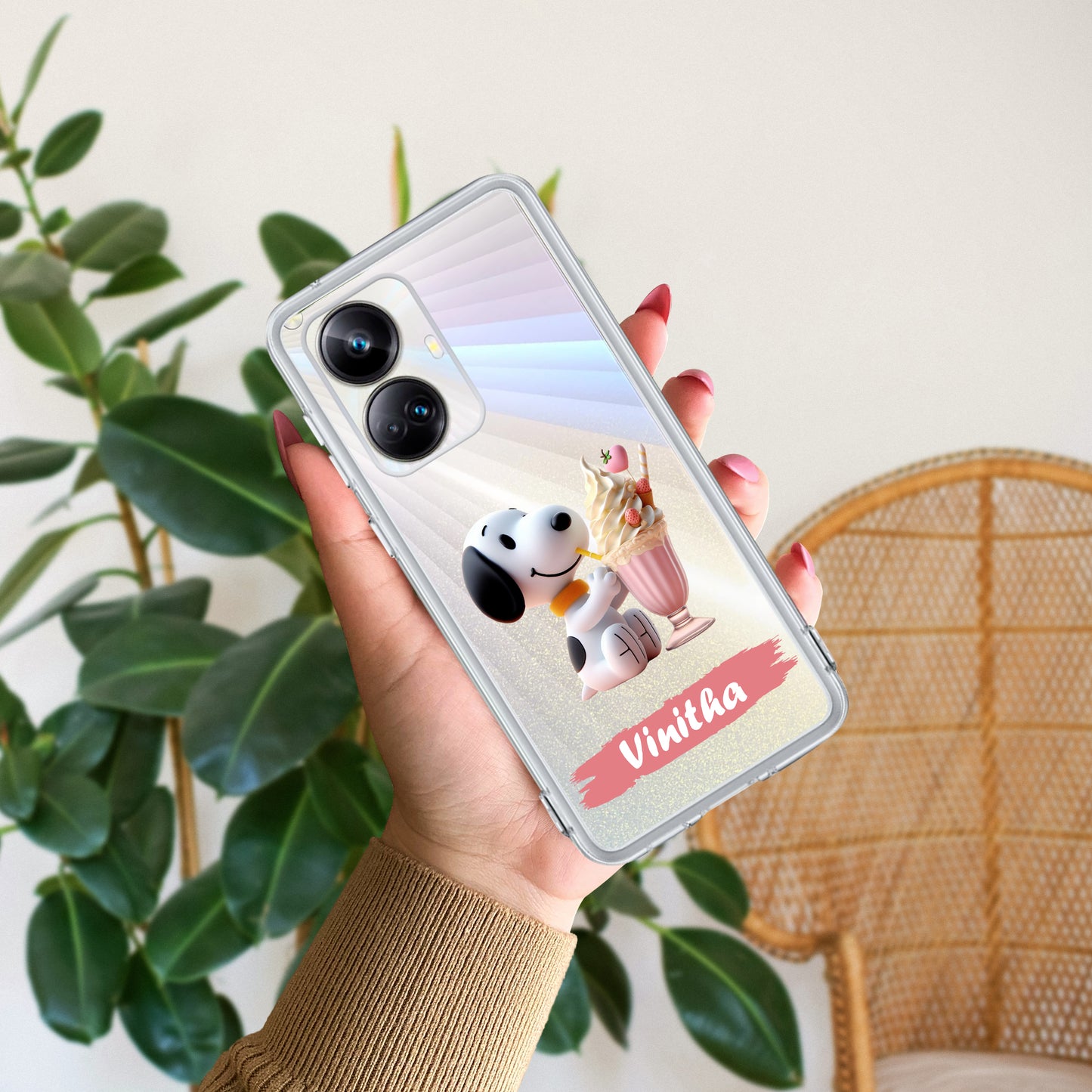 Snoopy Customize Transparent Silicon Case For Realme/Narzo ShopOnCliQ