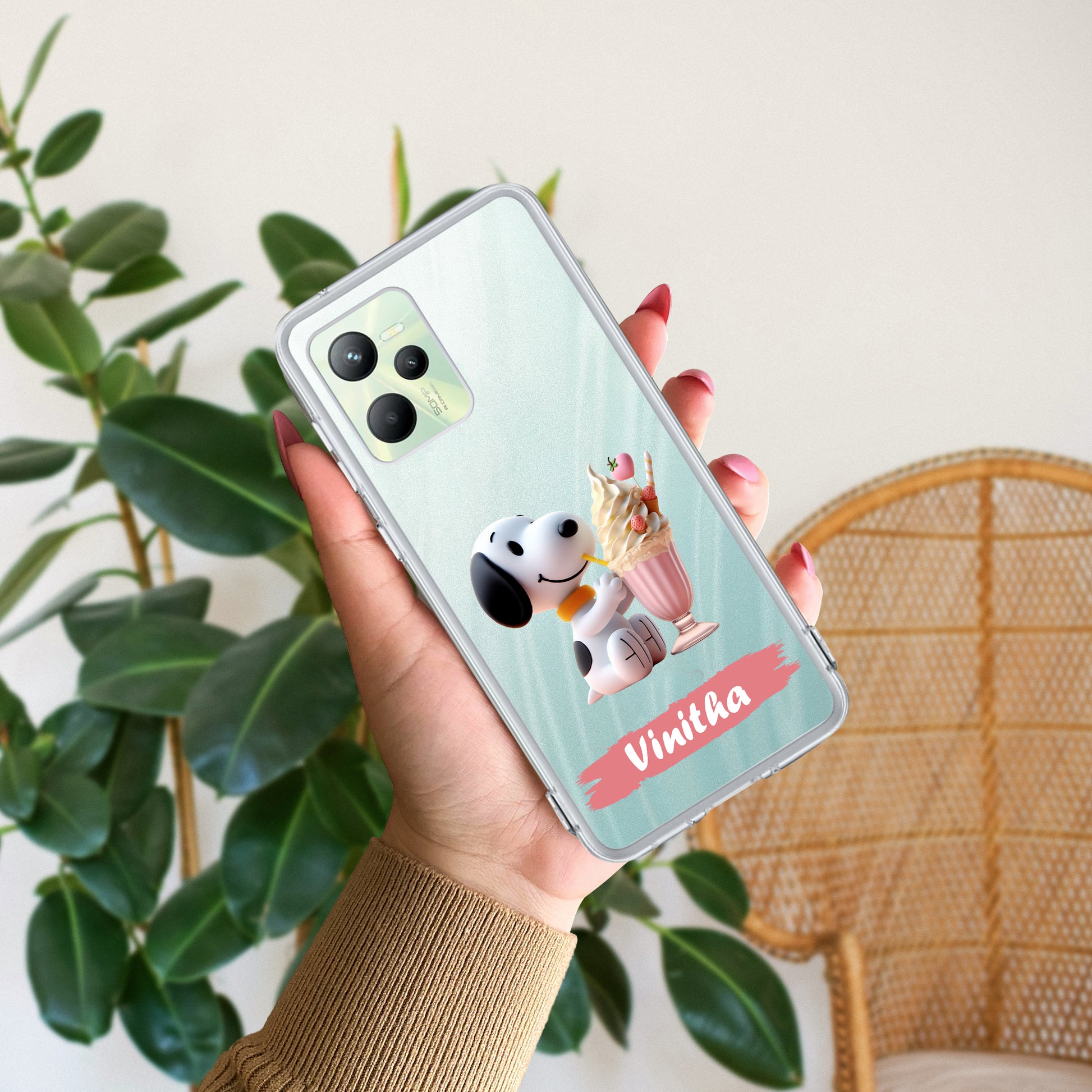 Snoopy Customize Transparent Silicon Case For Realme/Narzo ShopOnCliQ