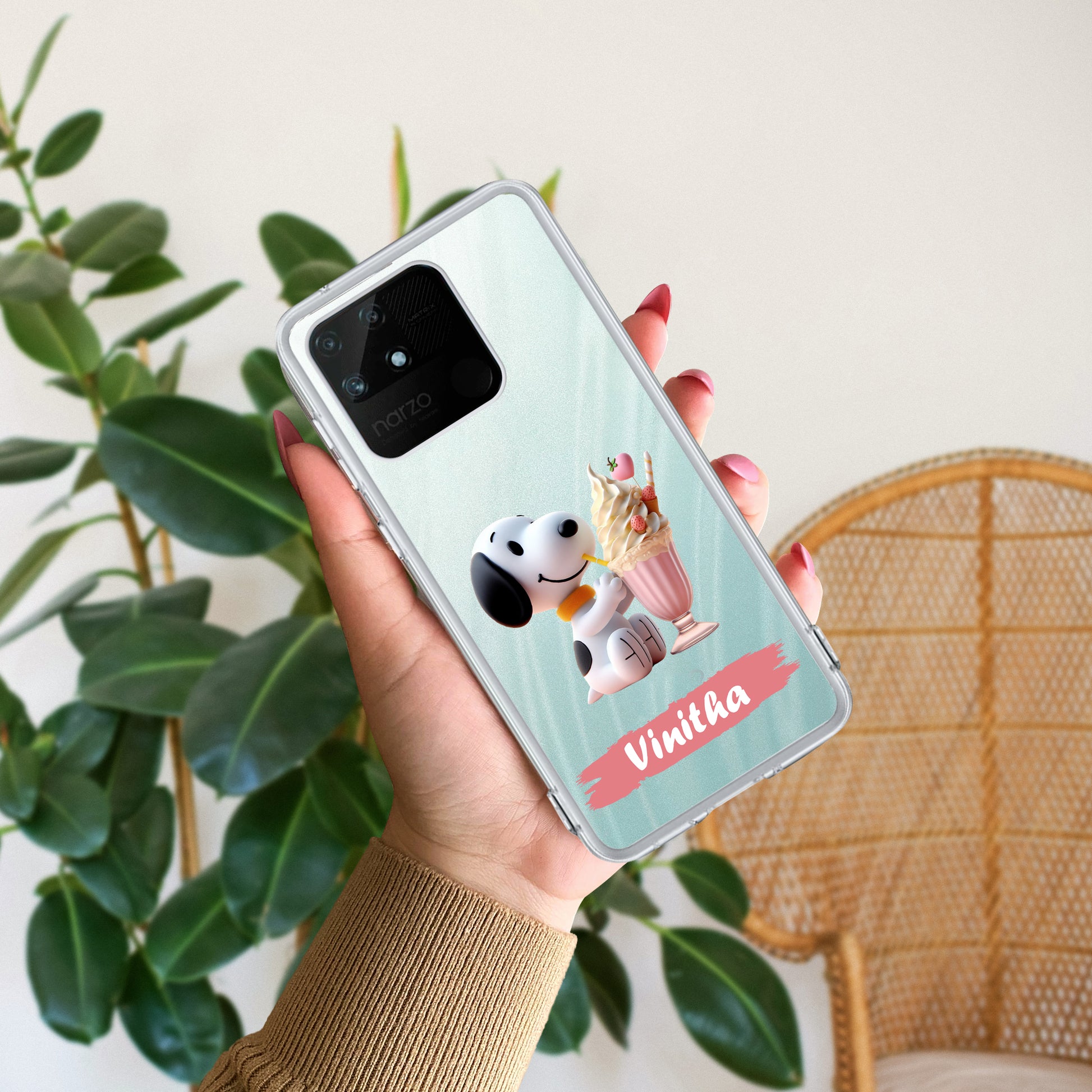 Snoopy Customize Transparent Silicon Case For Realme/Narzo - ShopOnCliQ