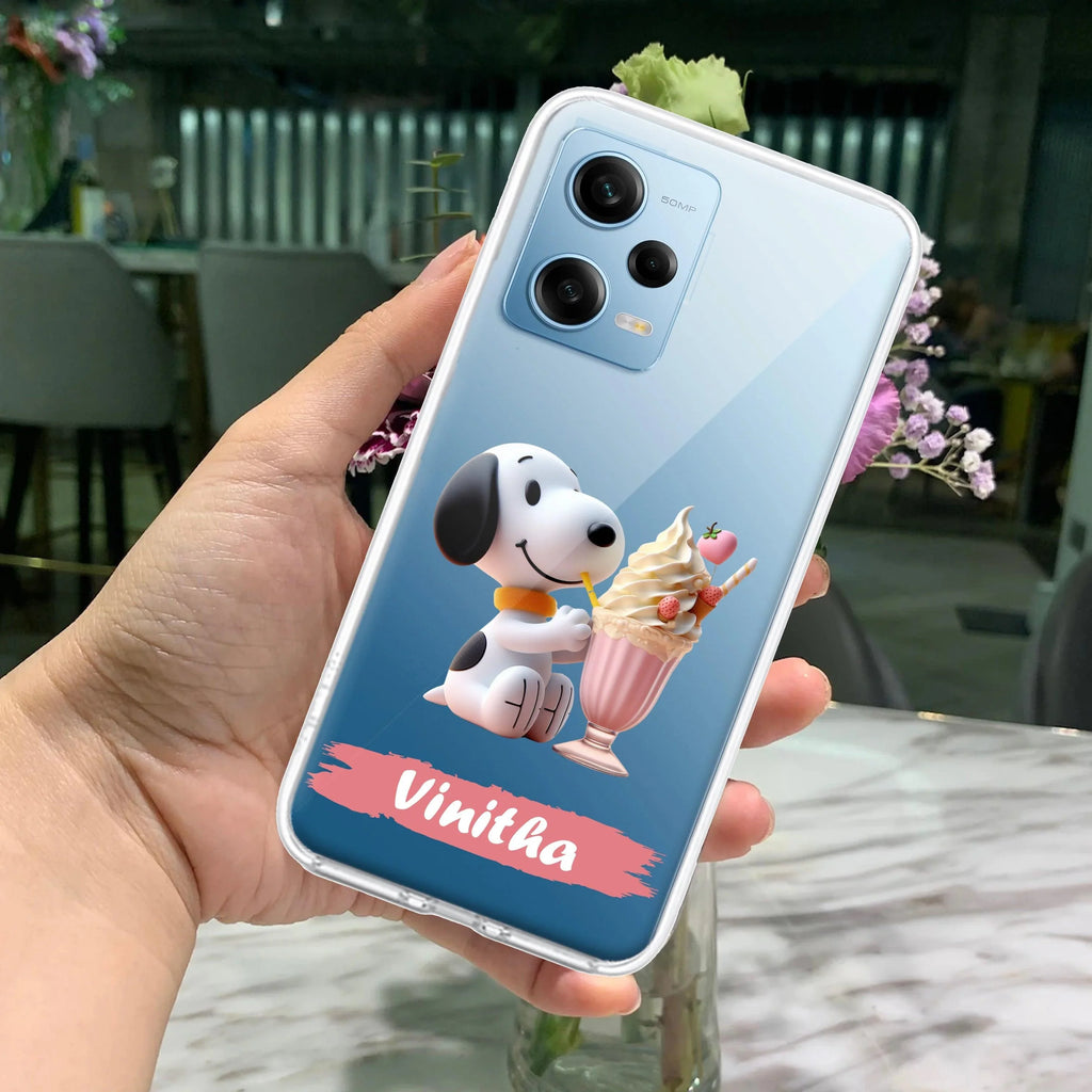 Snoopy Customize Transparent Silicon Case For Redmi Note 10 / 10S