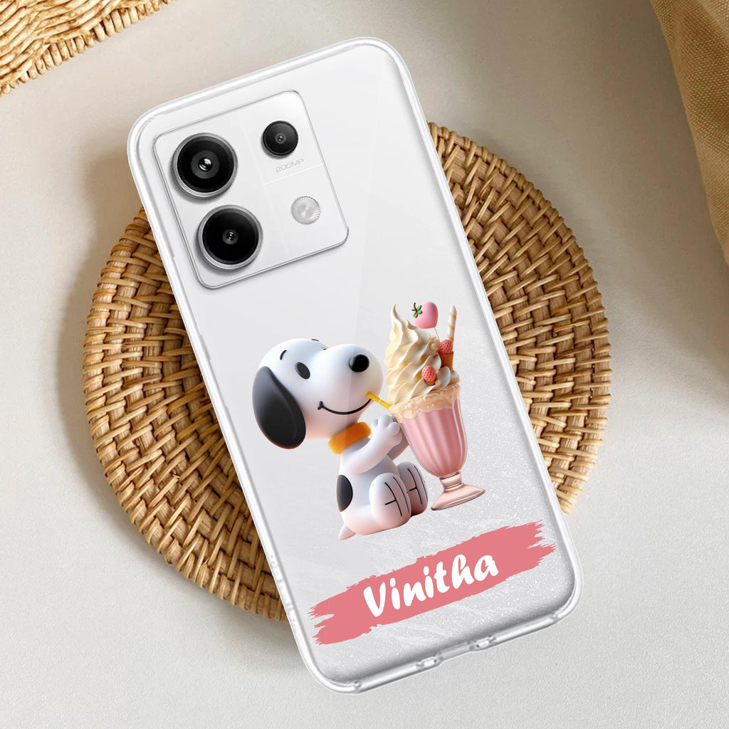 Snoopy Customize Transparent Silicon Case For Redmi/Xiaomi - ShopOnCliQ