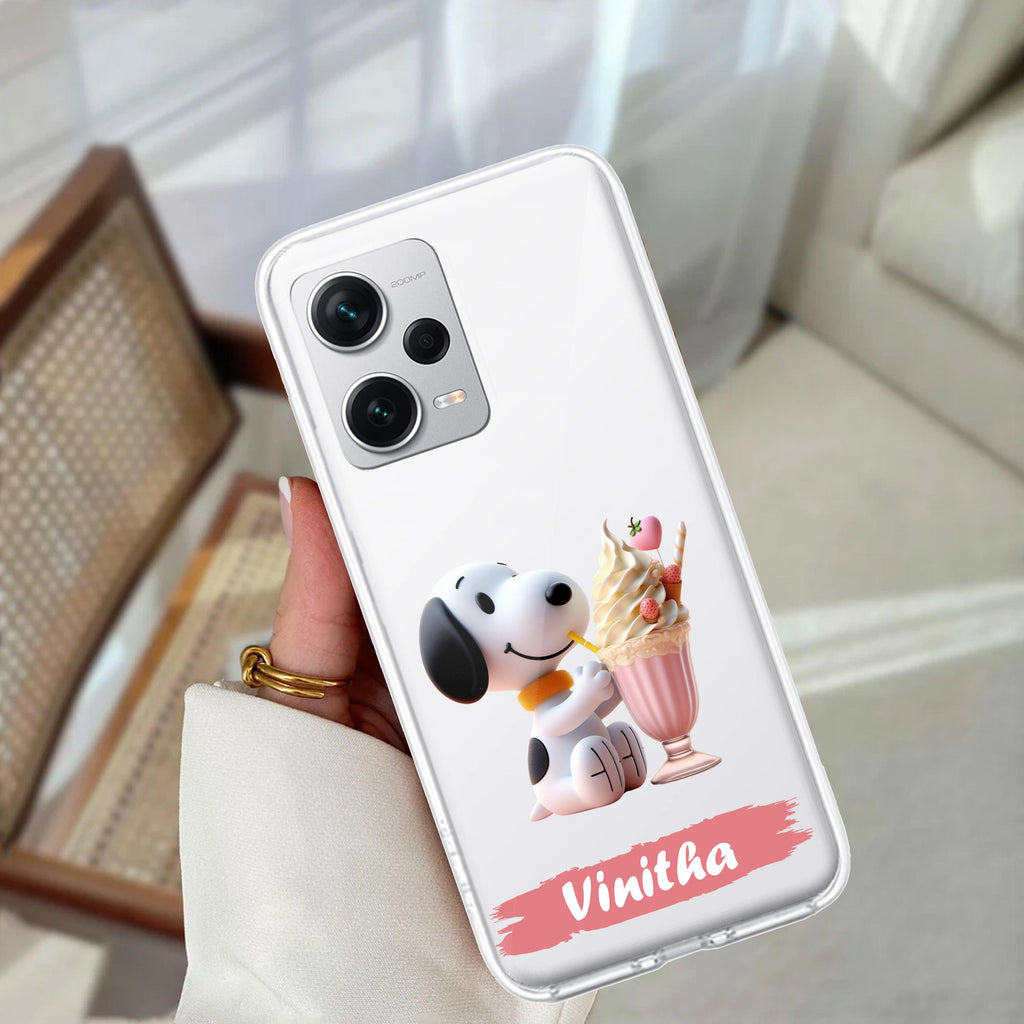 Snoopy Customize Transparent Silicon Case For Redmi/Xiaomi - ShopOnCliQ