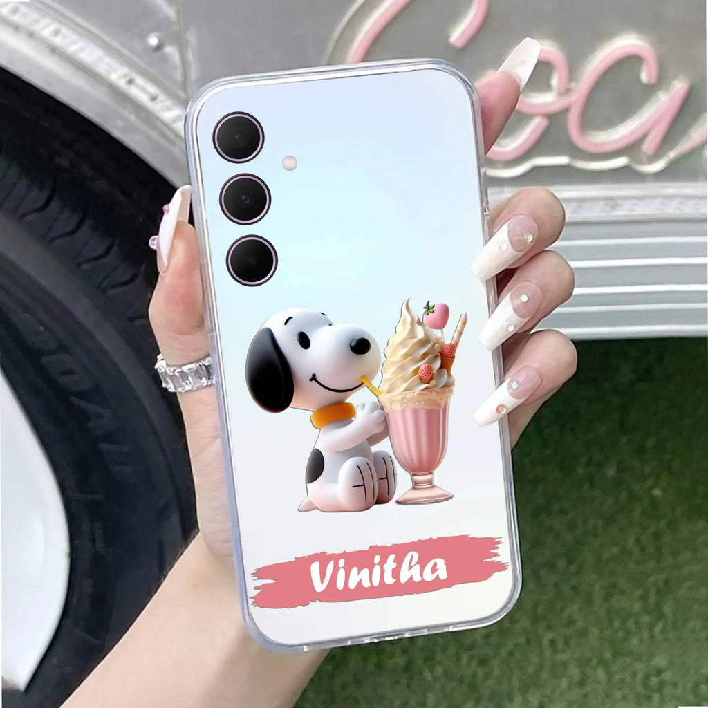 Snoopy Customize Anti Yellow Case For Samsung Galaxy M56 5G