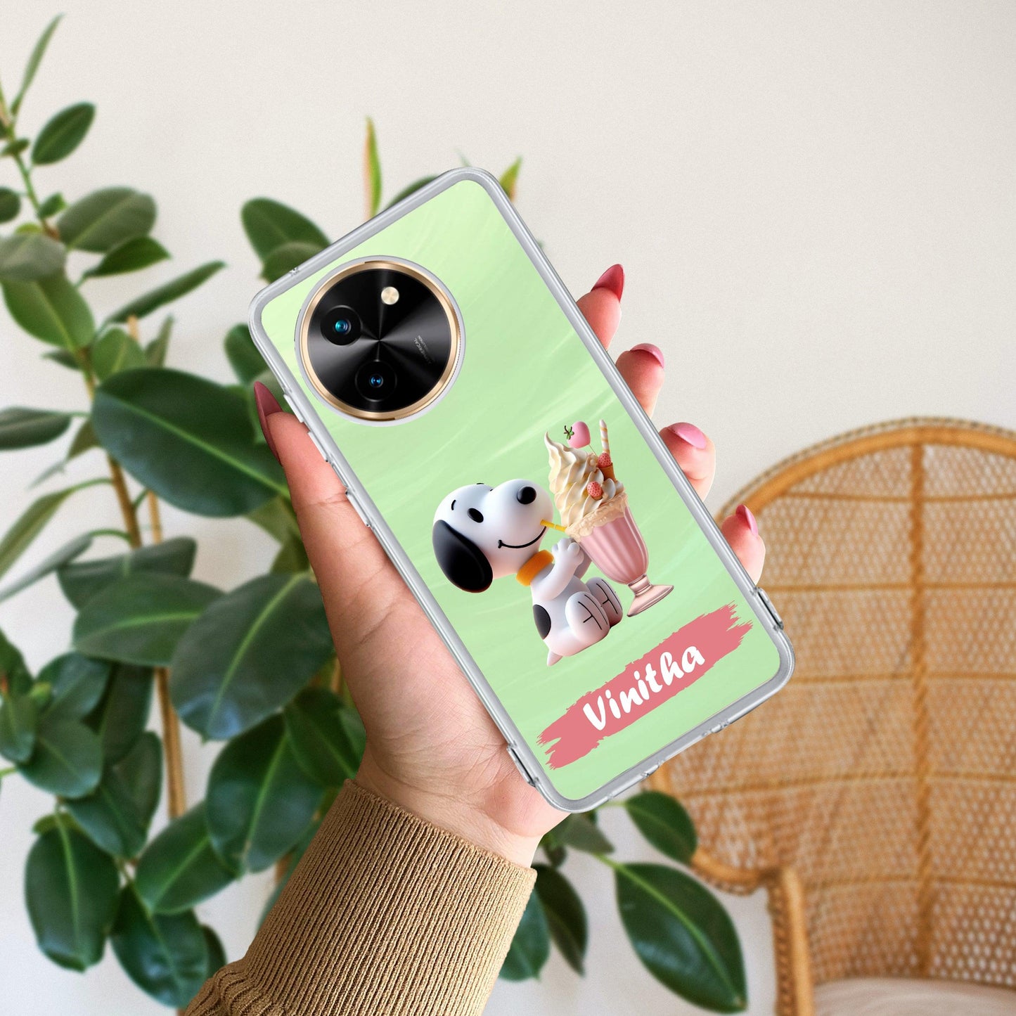 Snoopy Customize Transparent Silicon Case For Vivo