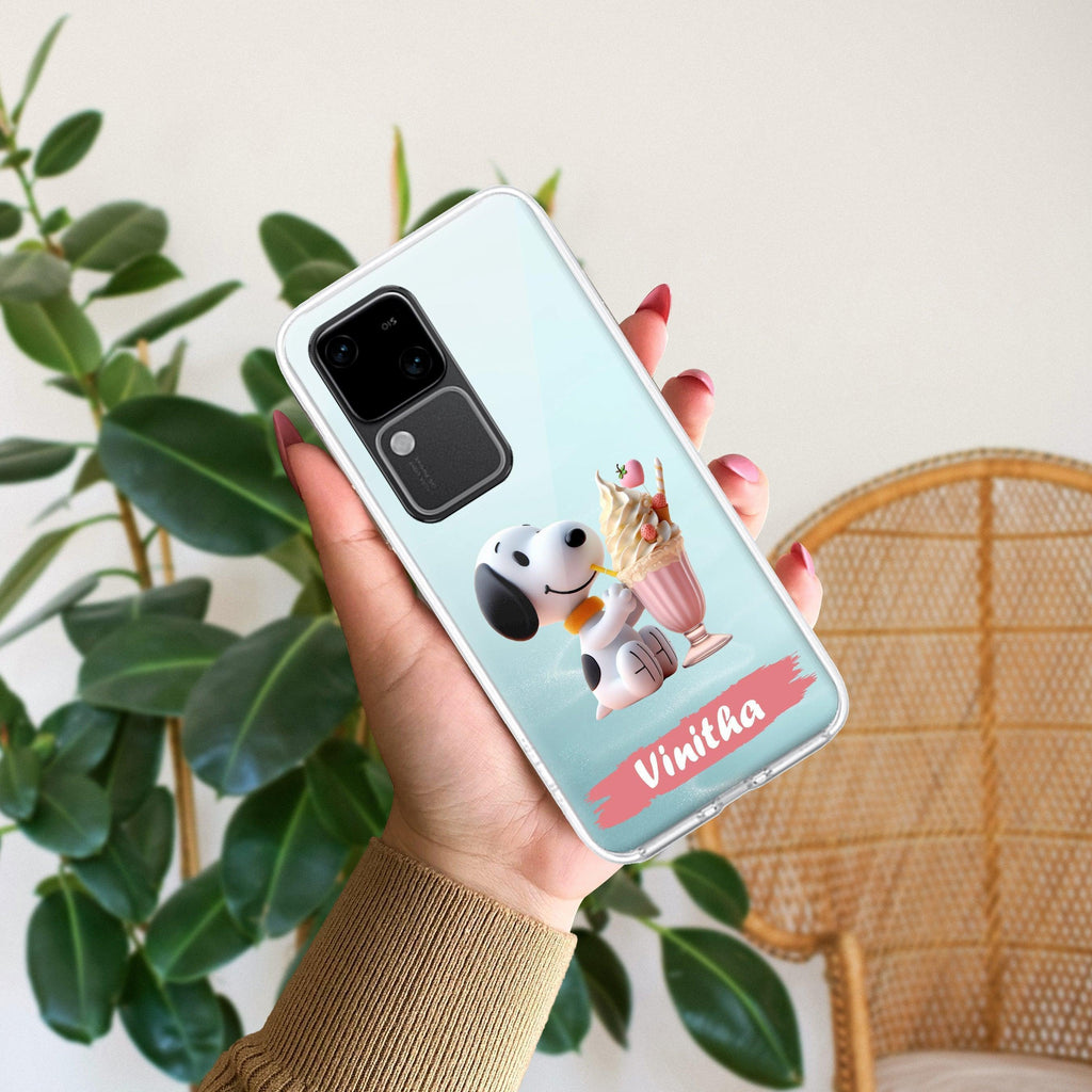 Snoopy Customize Transparent Silicon Case For Vivo Y75 4G