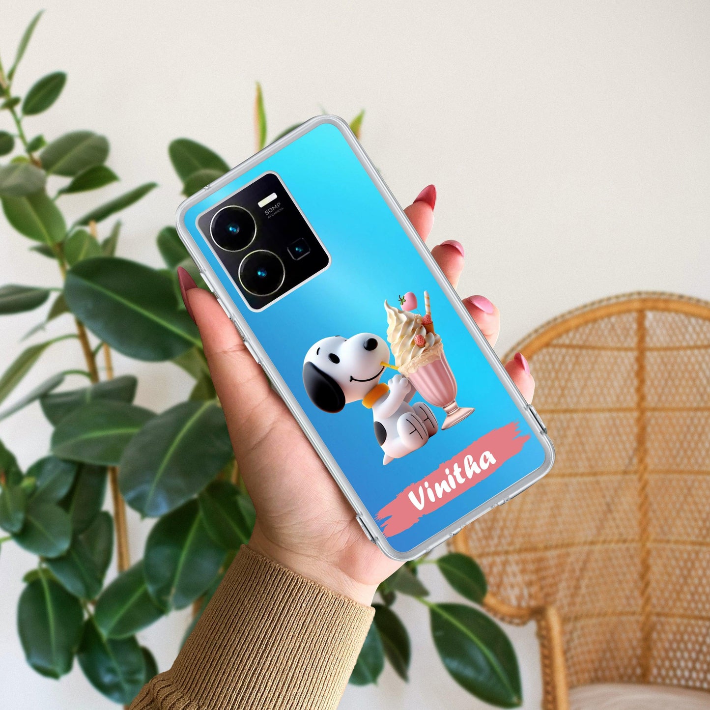 Snoopy Customize Transparent Silicon Case For Vivo