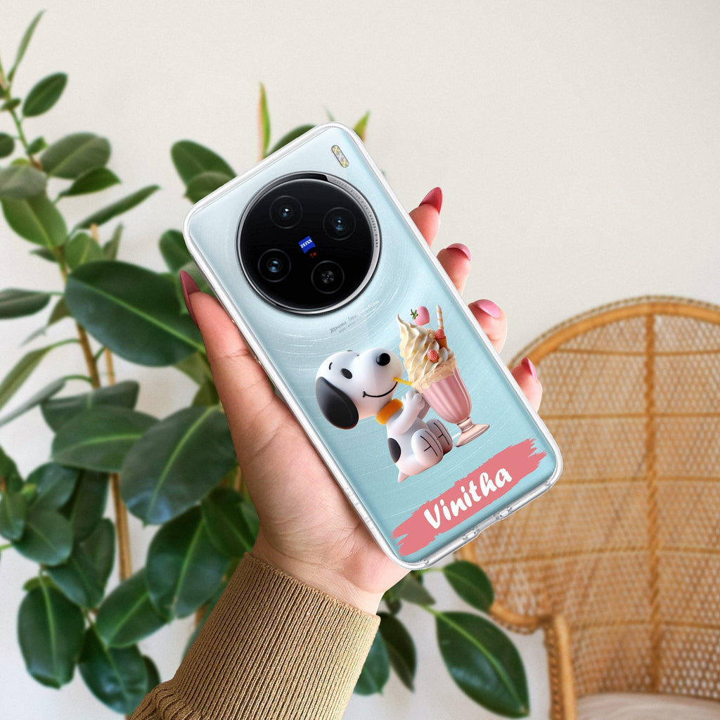 Snoopy Customize Transparent Silicon Case For Vivo Y16