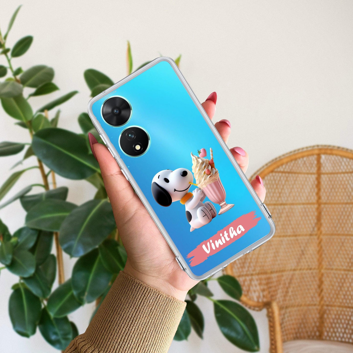 Snoopy Customize Transparent Silicon Case For Vivo