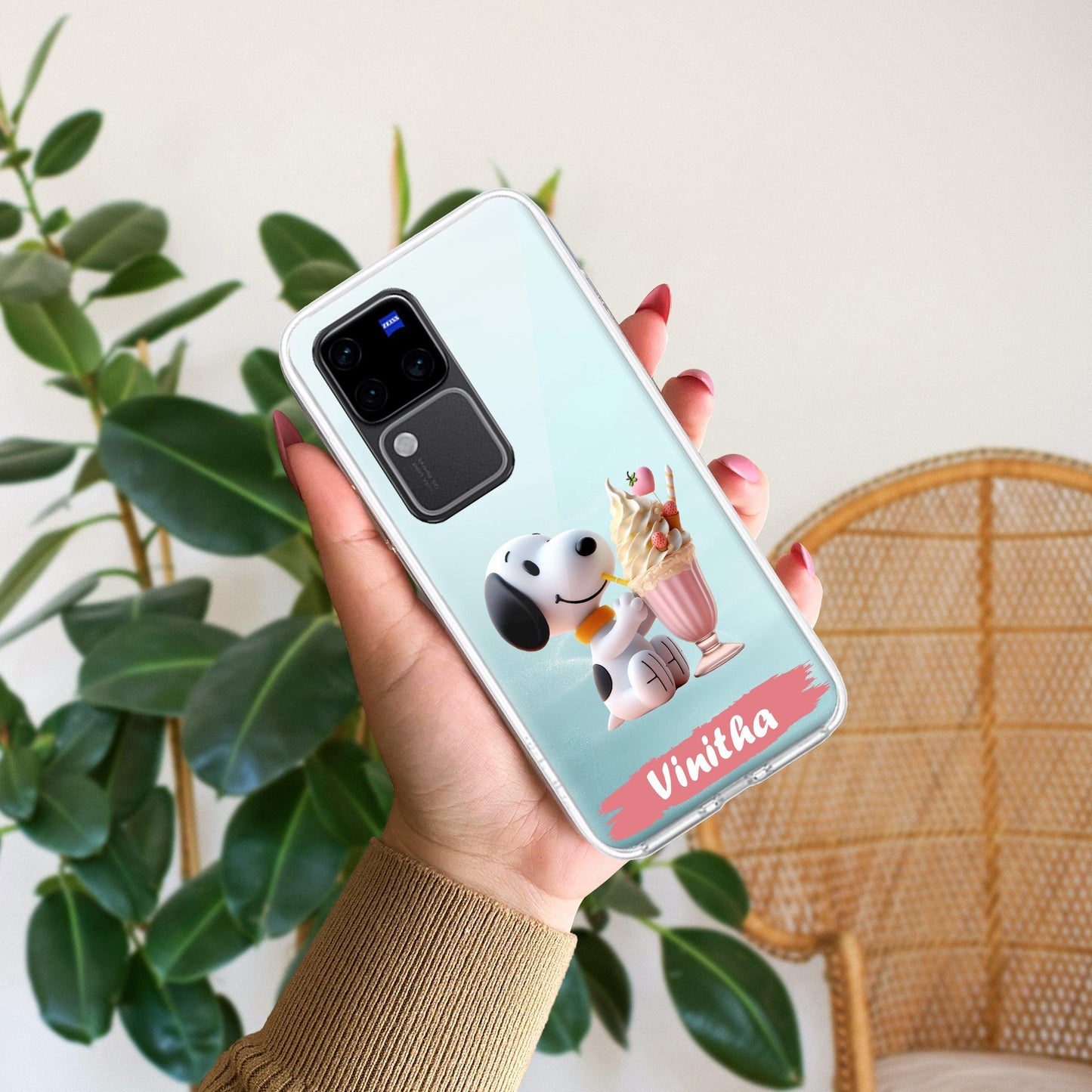 Snoopy Customize Transparent Silicon Case For Vivo