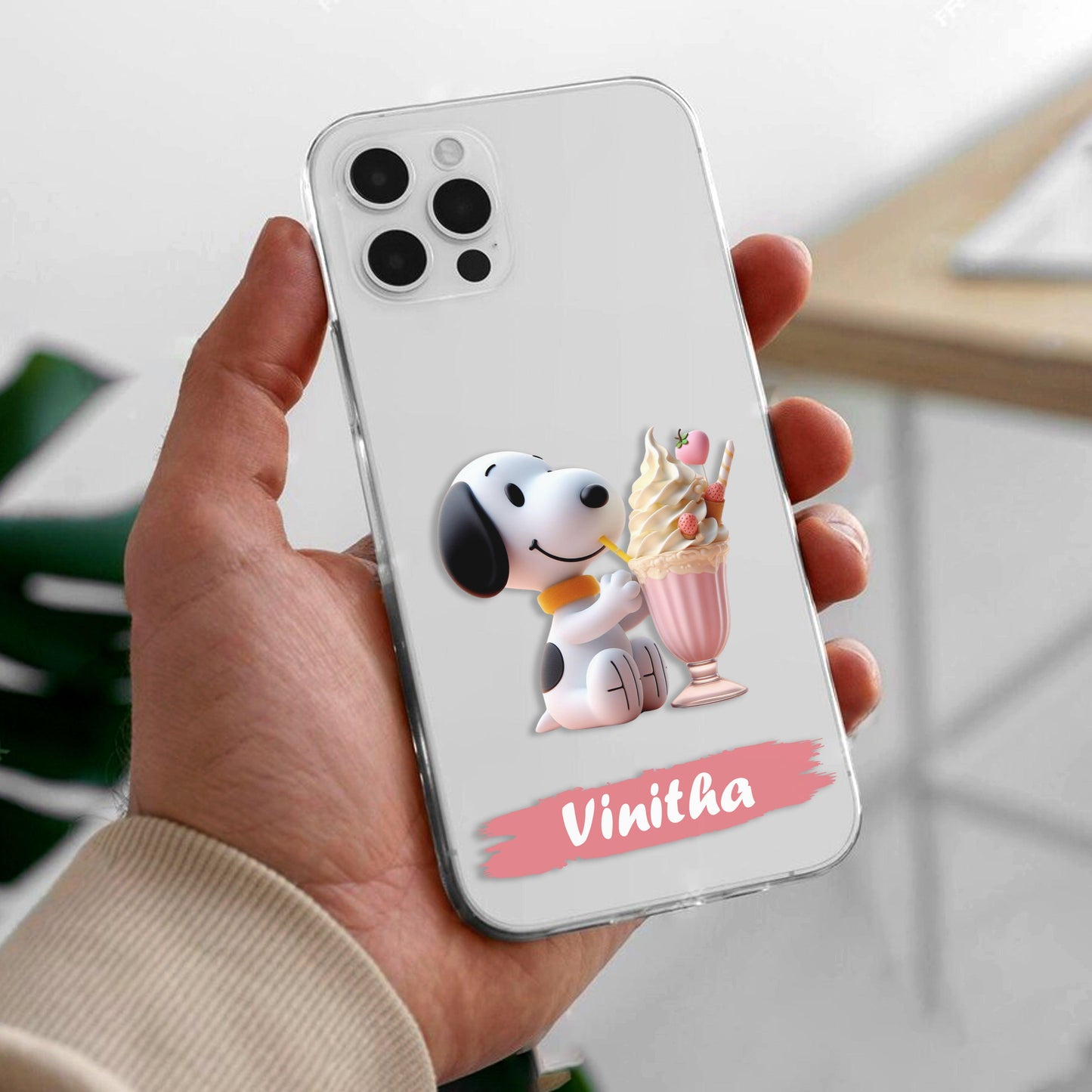 Snoopy Customize Transparent Silicon Case For Vivo