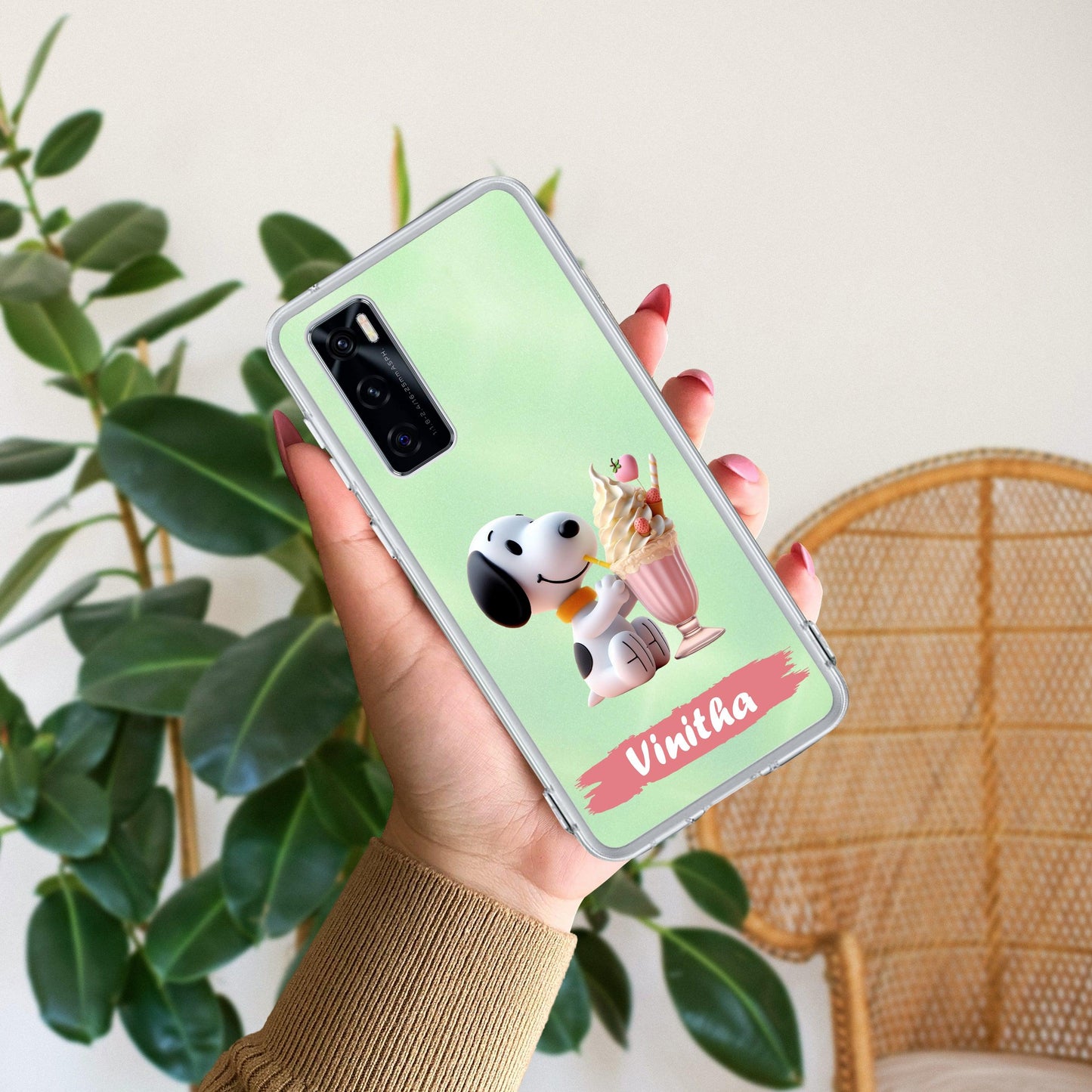 Snoopy Customize Transparent Silicon Case For Vivo