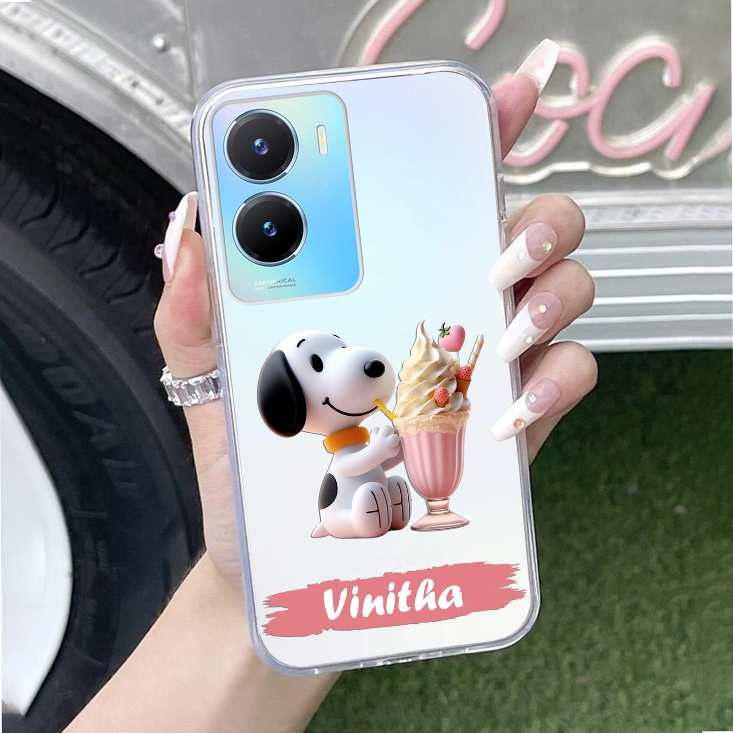 Snoopy Customize Transparent Silicon Case For Vivo