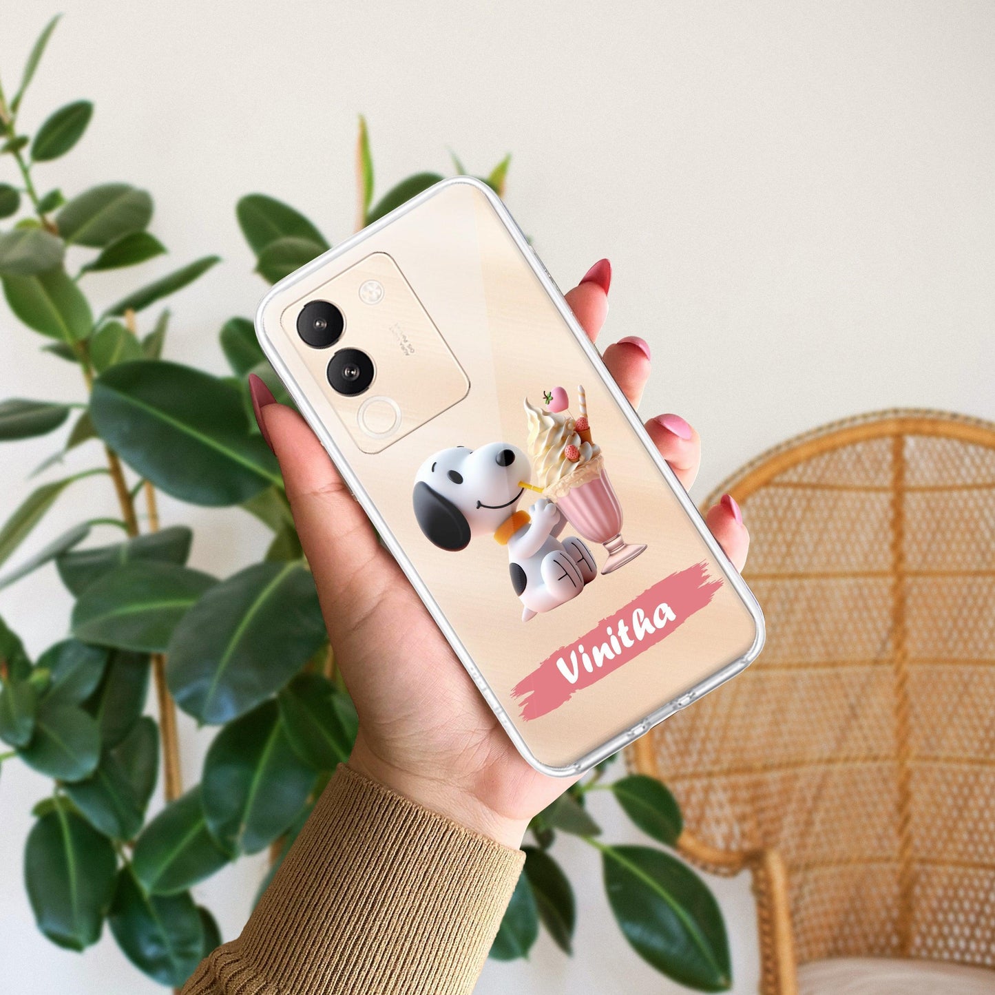 Snoopy Customize Transparent Silicon Case For Vivo