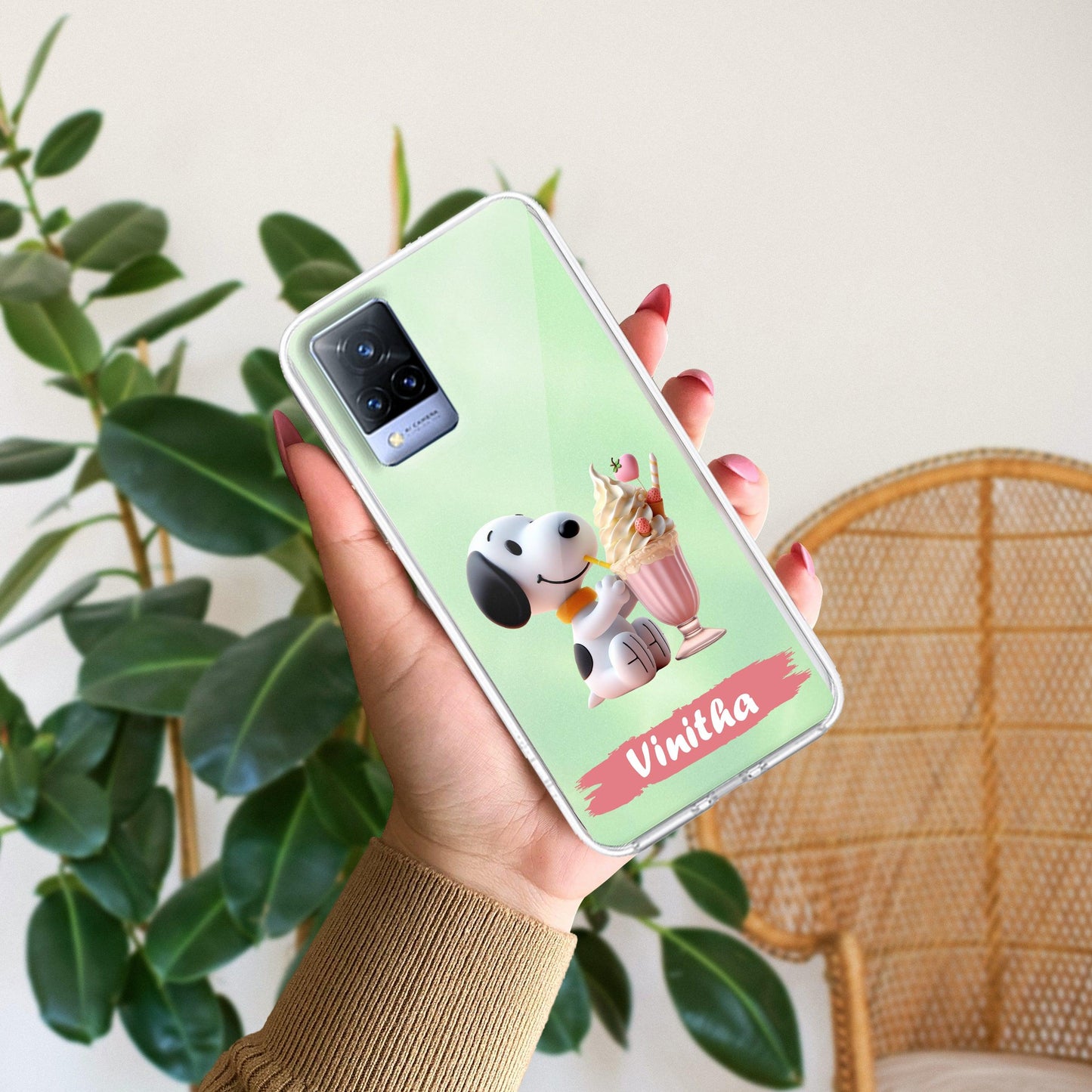 Snoopy Customize Transparent Silicon Case For Vivo