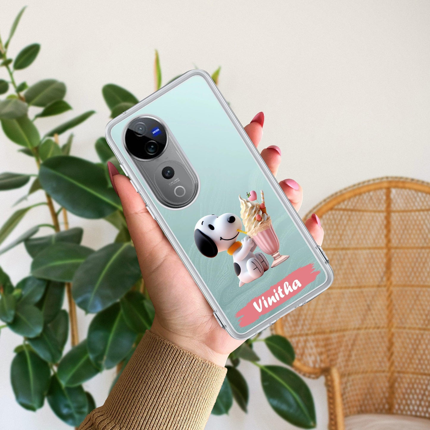Snoopy Customize Transparent Silicon Case For Vivo