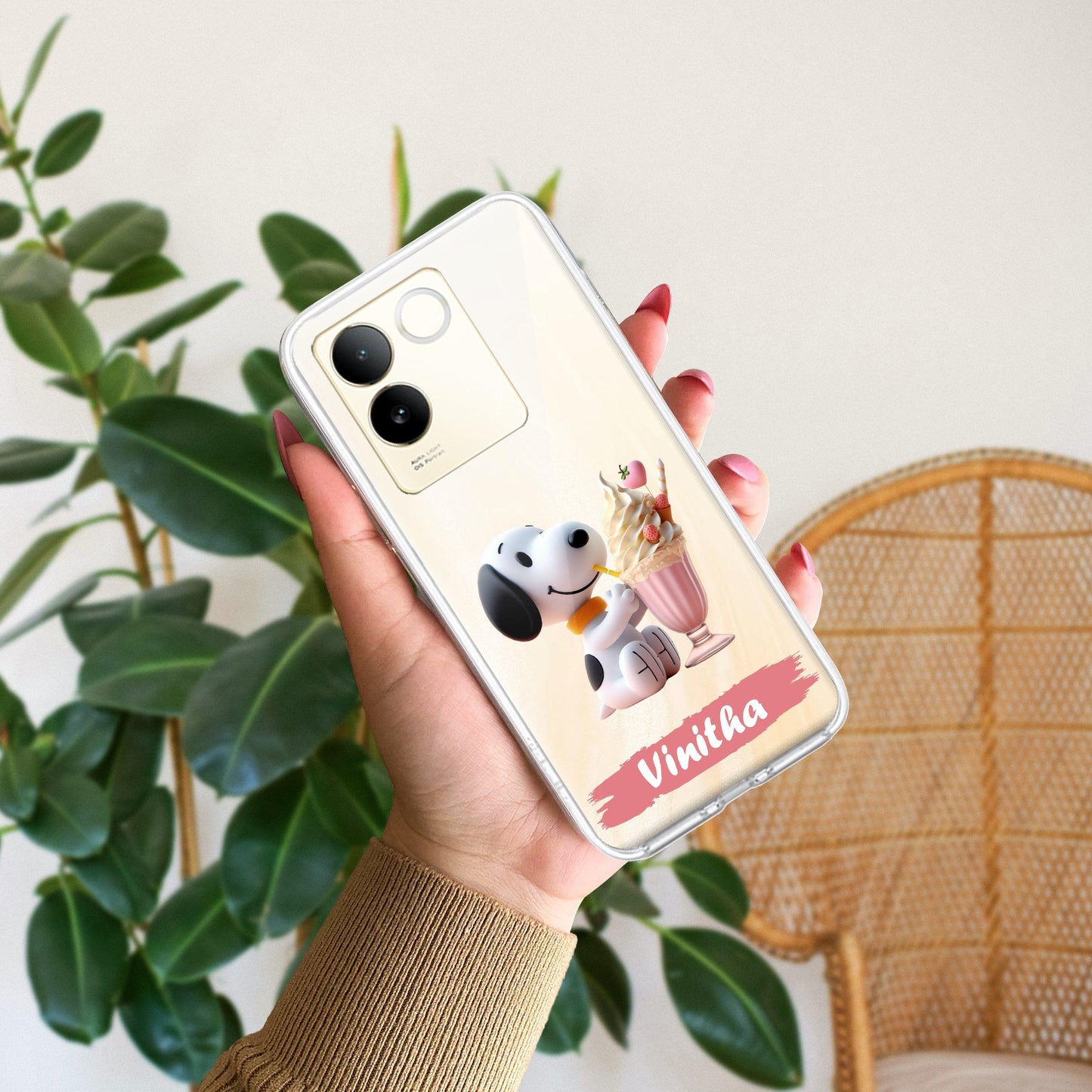 Snoopy Customize Transparent Silicon Case For Vivo