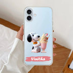 Snoopy Customize Anti Yellow Clear Case For iPhone 17