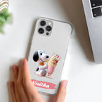 Snoopy Customize Transparent Silicon Case For iPhone 15 Plus