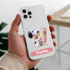 Snoopy Customize Anti Yellow Clear Case For iPhone 14 Pro Max