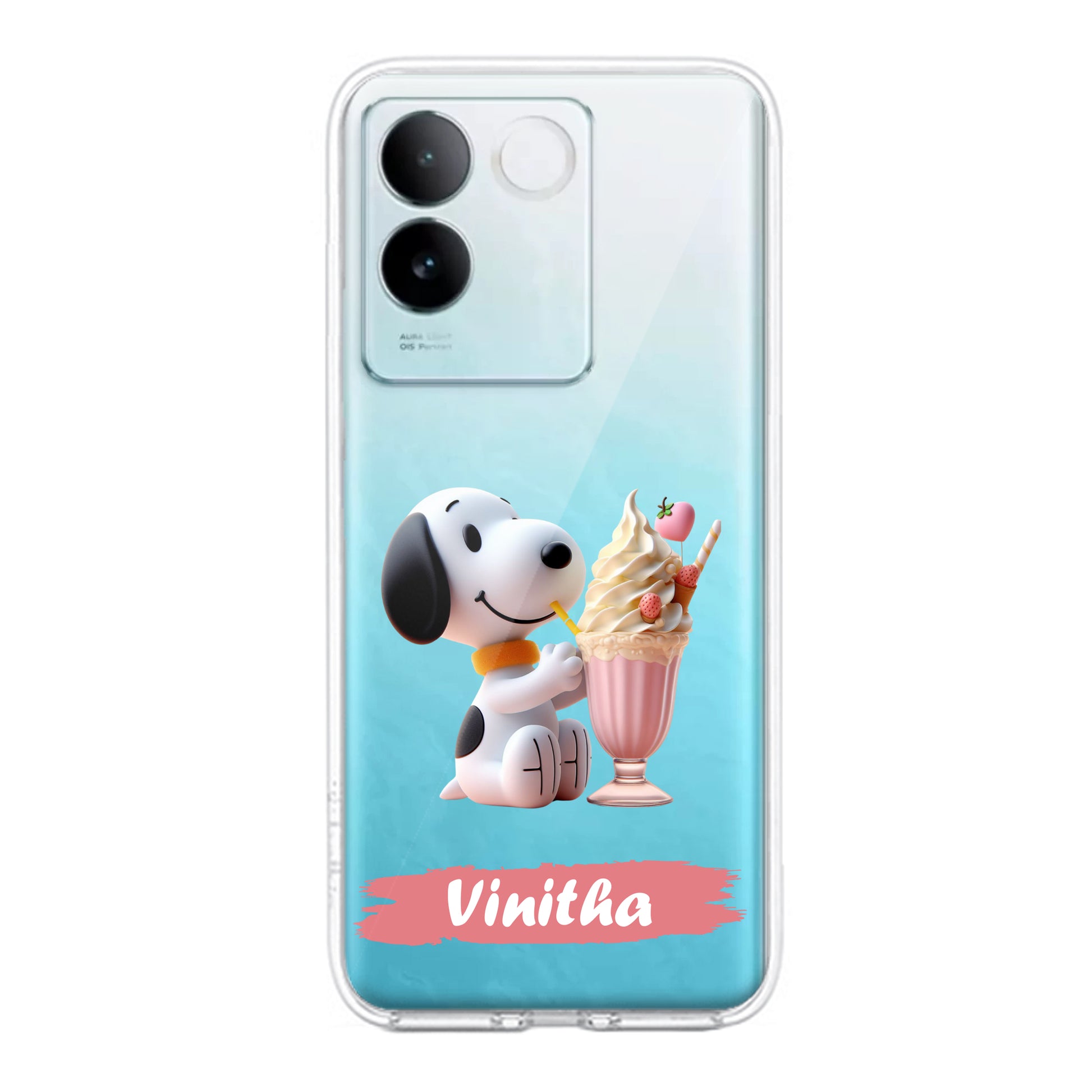 Snoopy Customize Transparent Silicon Case For iQOO ShopOnCliQ