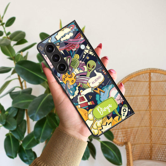 Space Glossy Metal Case Cover For Samsung