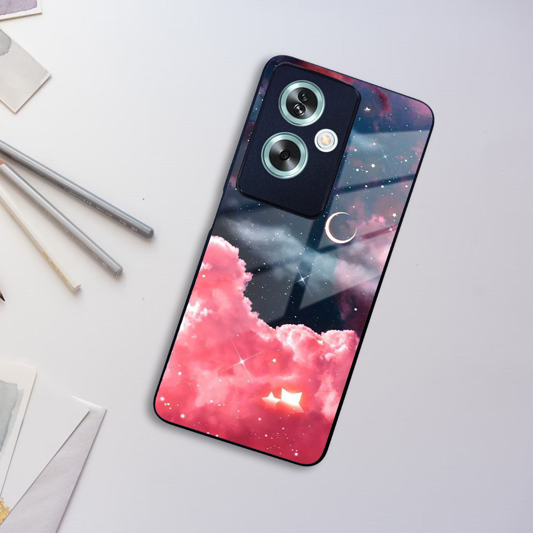 Aesthetic Cloud Glass Case Cover For Oppo