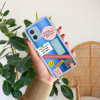 Stickers Happiest Person Transparent Silicon Case Peach For Motorola G85 5G