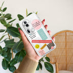 Stickers Happiest Person Transparent Silicon Case Peach For Oppo Reno 11 Pro 5G
