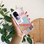 Stickers Happiest Person Transparent Silicon Case Peach For Oppo Reno 8T 5G