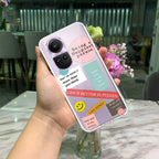 Stickers Happiest Person Anti Yellow Case Peach For Oppo Reno 10 5G