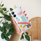 Stickers Happiest Person Transparent Silicon Case Peach For Realme 10 4G