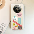 Stickers Happiest Person Transparent Silicon Case Peach For Realme C35 / Realme Narzo 50A Prime