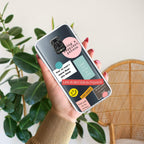 Stickers Happiest Person Transparent Silicon Case Peach For Redmi 9 Prime