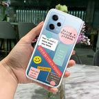 Stickers Happiest Person Transparent Silicon Case Peach For Redmi Note 11