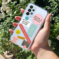 Stickers Happiest Person Anti Yellow Case Peach For Samsung Galaxy A52 / Samsung Galaxy A52s