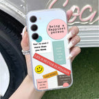Stickers Happiest Person Anti Yellow Case Peach For Samsung Galaxy S23 Plus 5G
