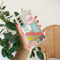 Stickers Happiest Person Anti Yellow Case Peach For Samsung Galaxy S21