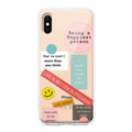 Stickers Happiest Person Transparent Silicon Case Peach For iPhone X/Xs