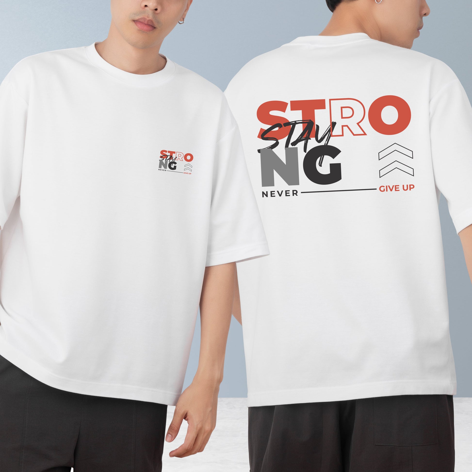 Strong Stay Men's Cotton Graphic Print Oversized T-Shirt - ShopOnCliQ