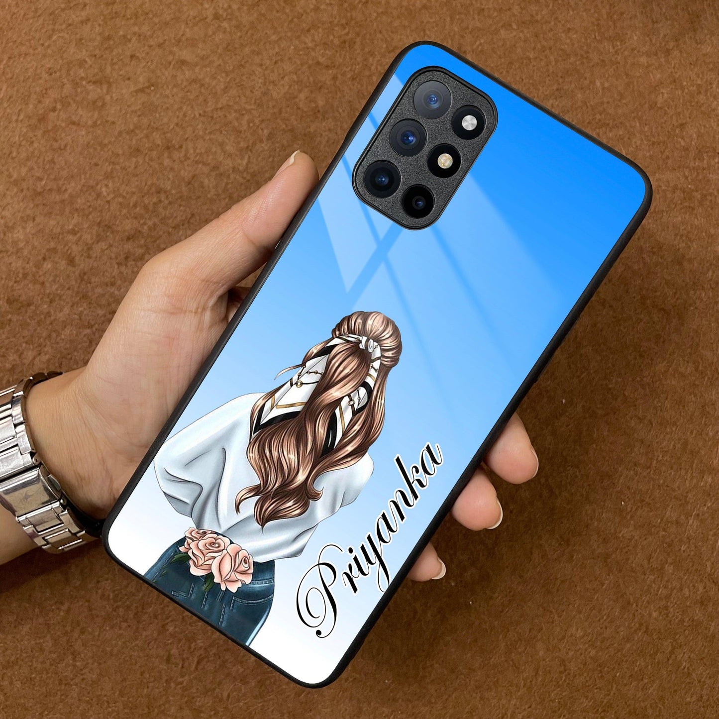 Styles Girl Customize Name Glass Case For OnePlus