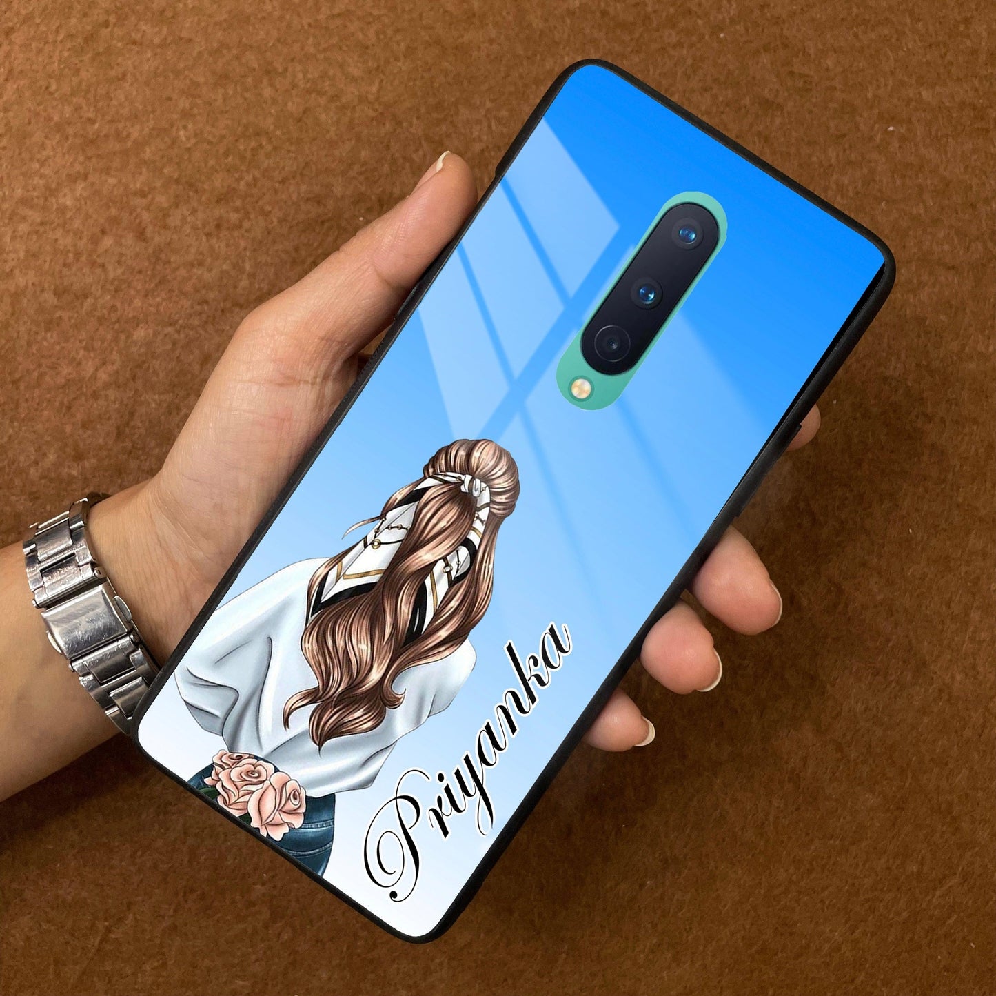 Styles Girl Customize Name Glass Case For OnePlus