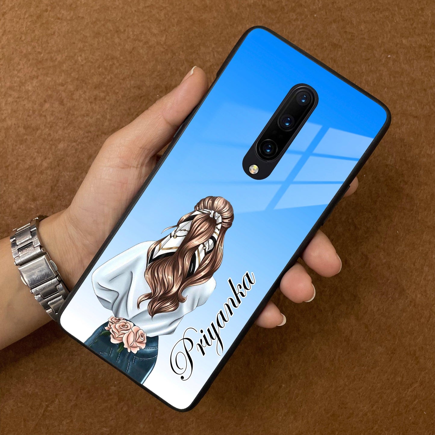 Styles Girl Customize Name Glass Case For OnePlus