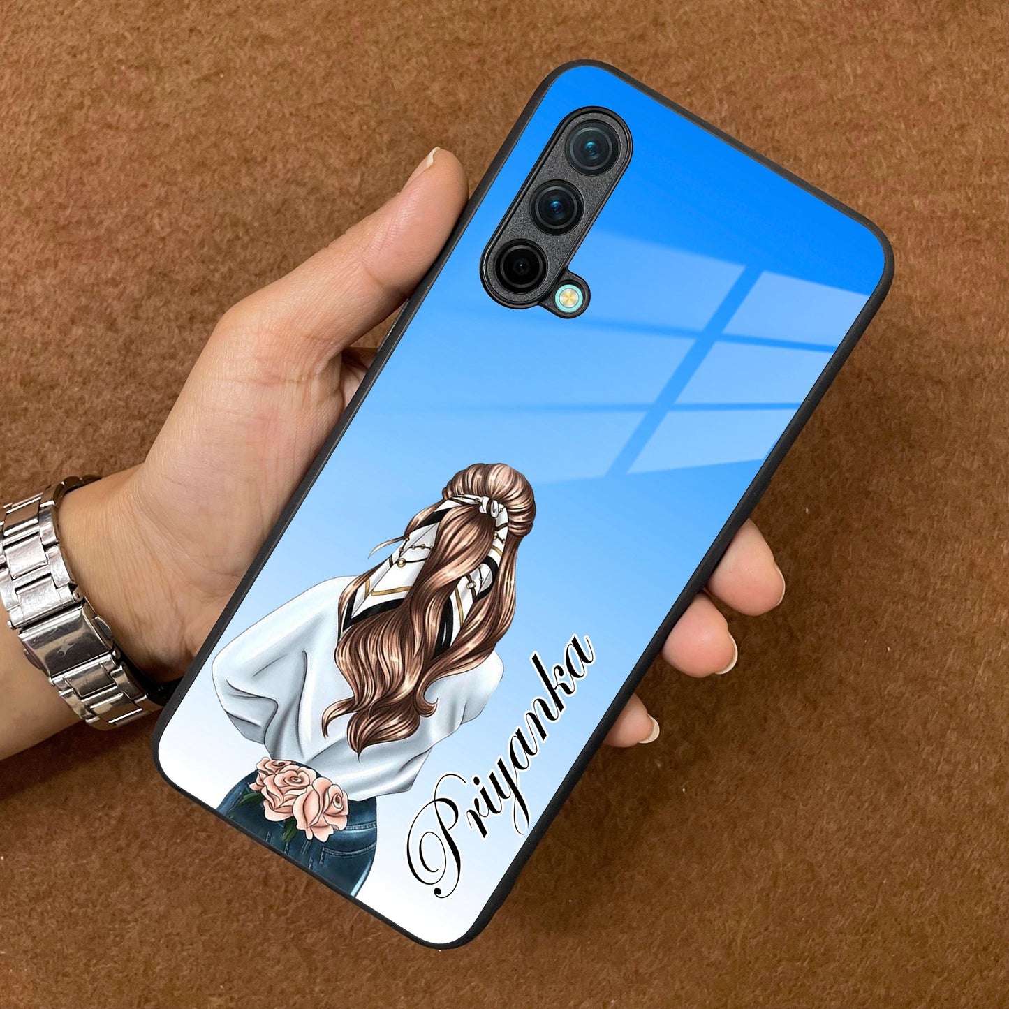 Styles Girl Customize Name Glass Case For OnePlus