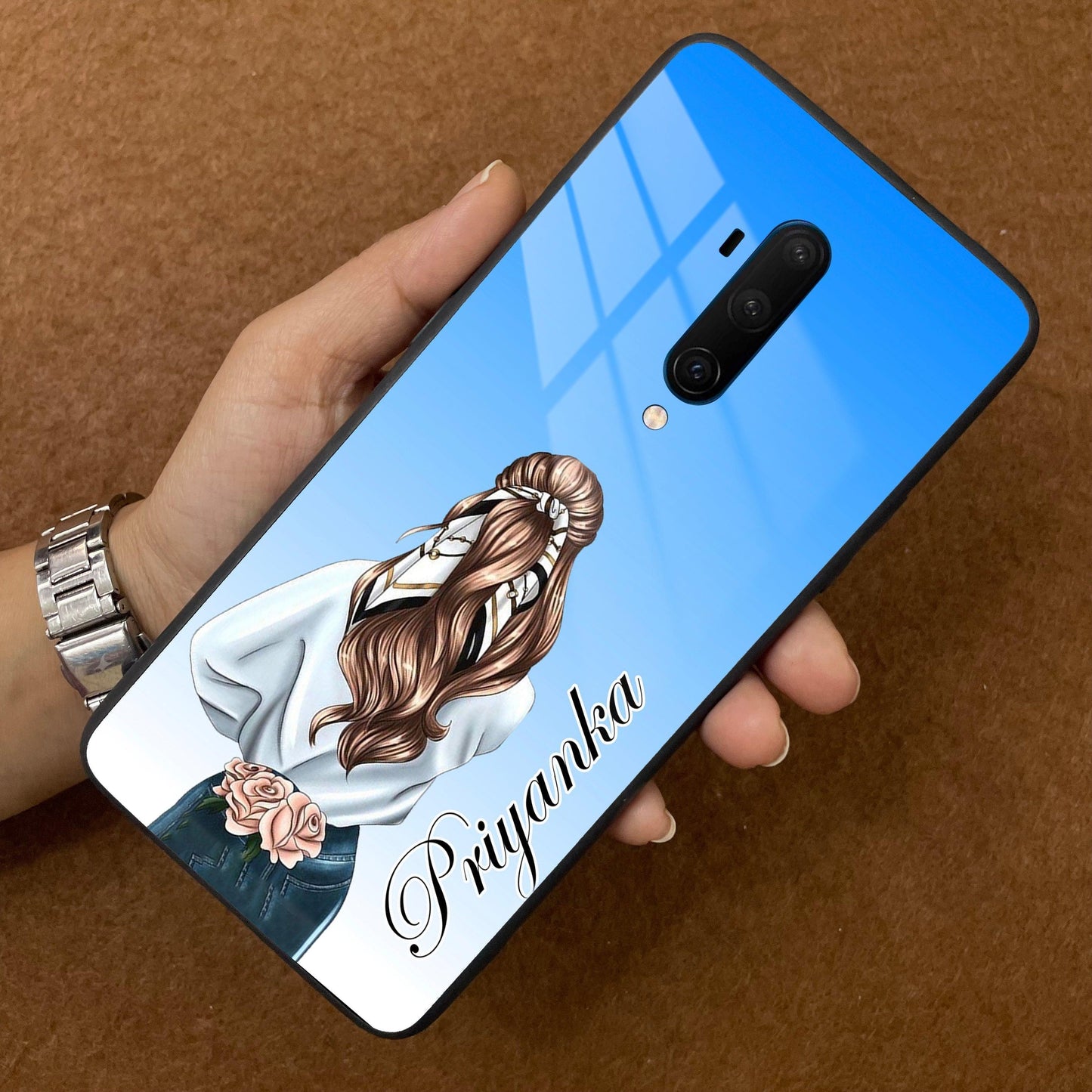 Styles Girl Customize Name Glass Case For OnePlus