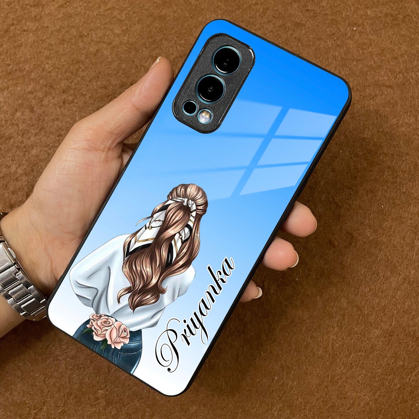 Styles Girl Customize Name Glass Case For OnePlus