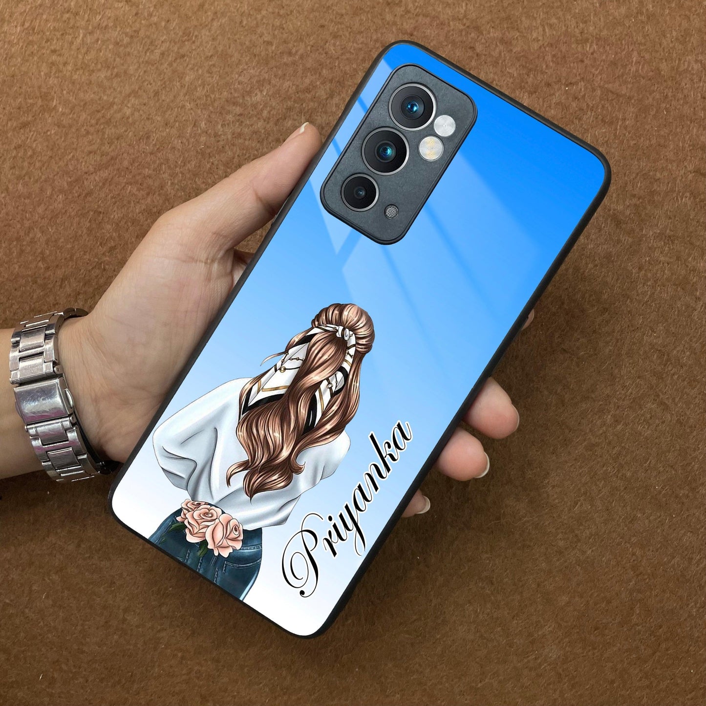 Styles Girl Customize Name Glass Case For OnePlus