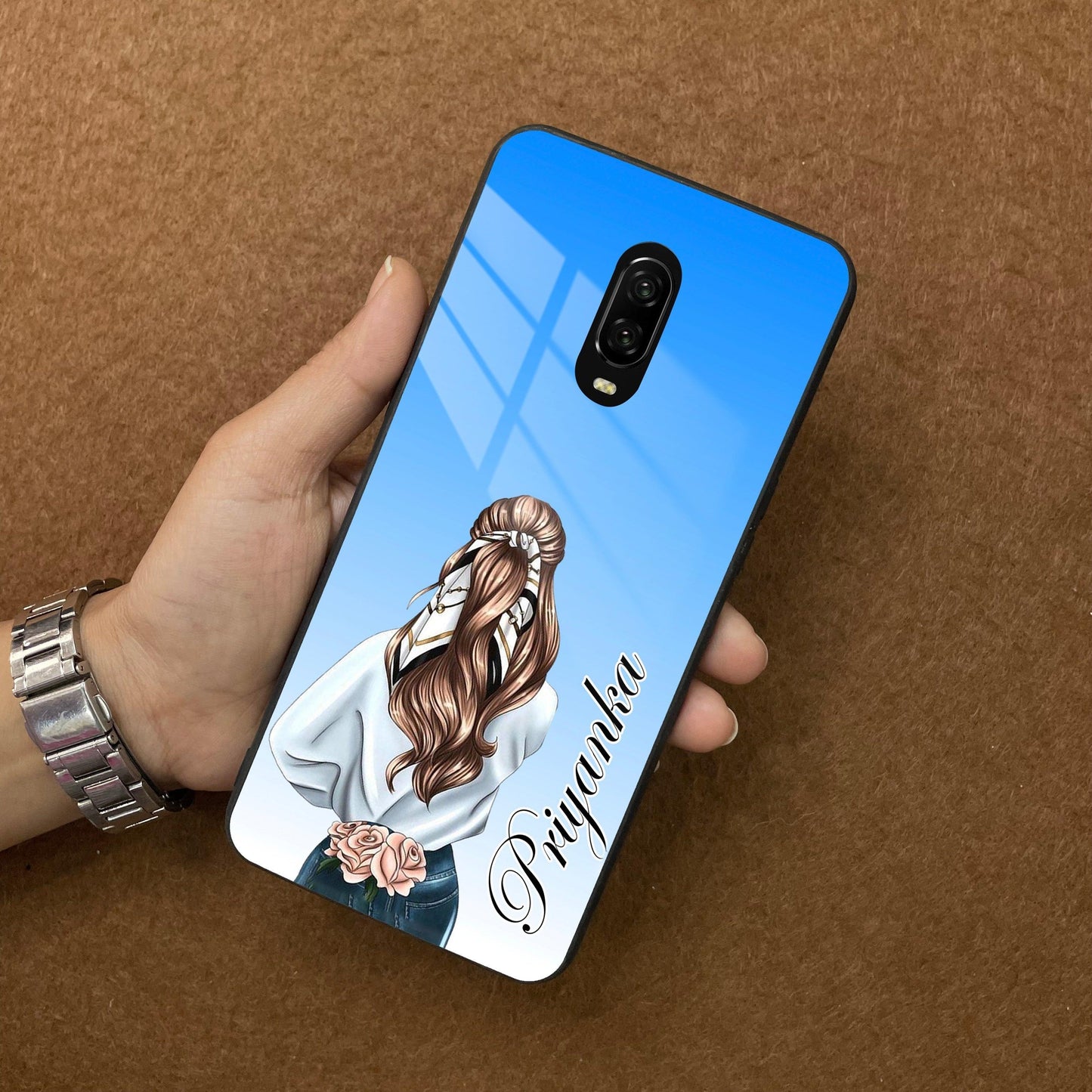 Styles Girl Customize Name Glass Case For OnePlus