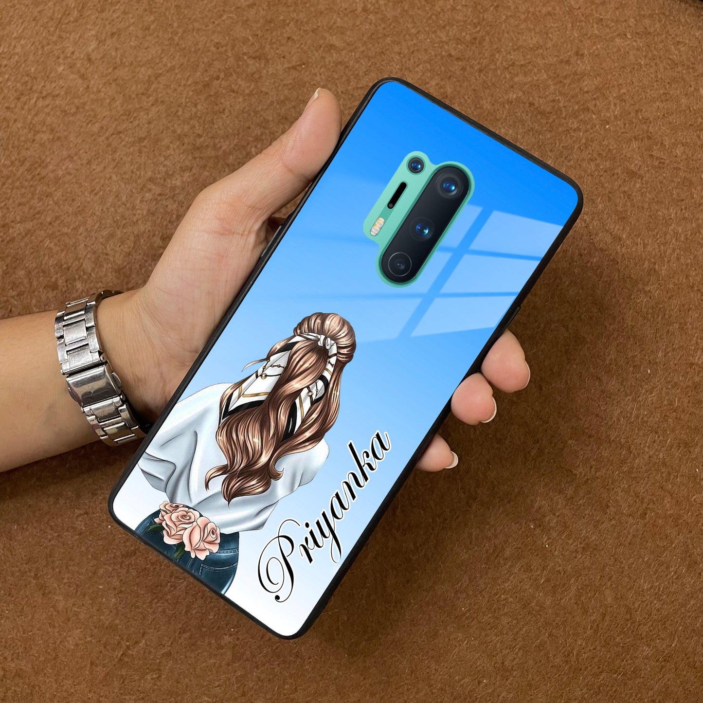 Styles Girl Customize Name Glass Case For OnePlus