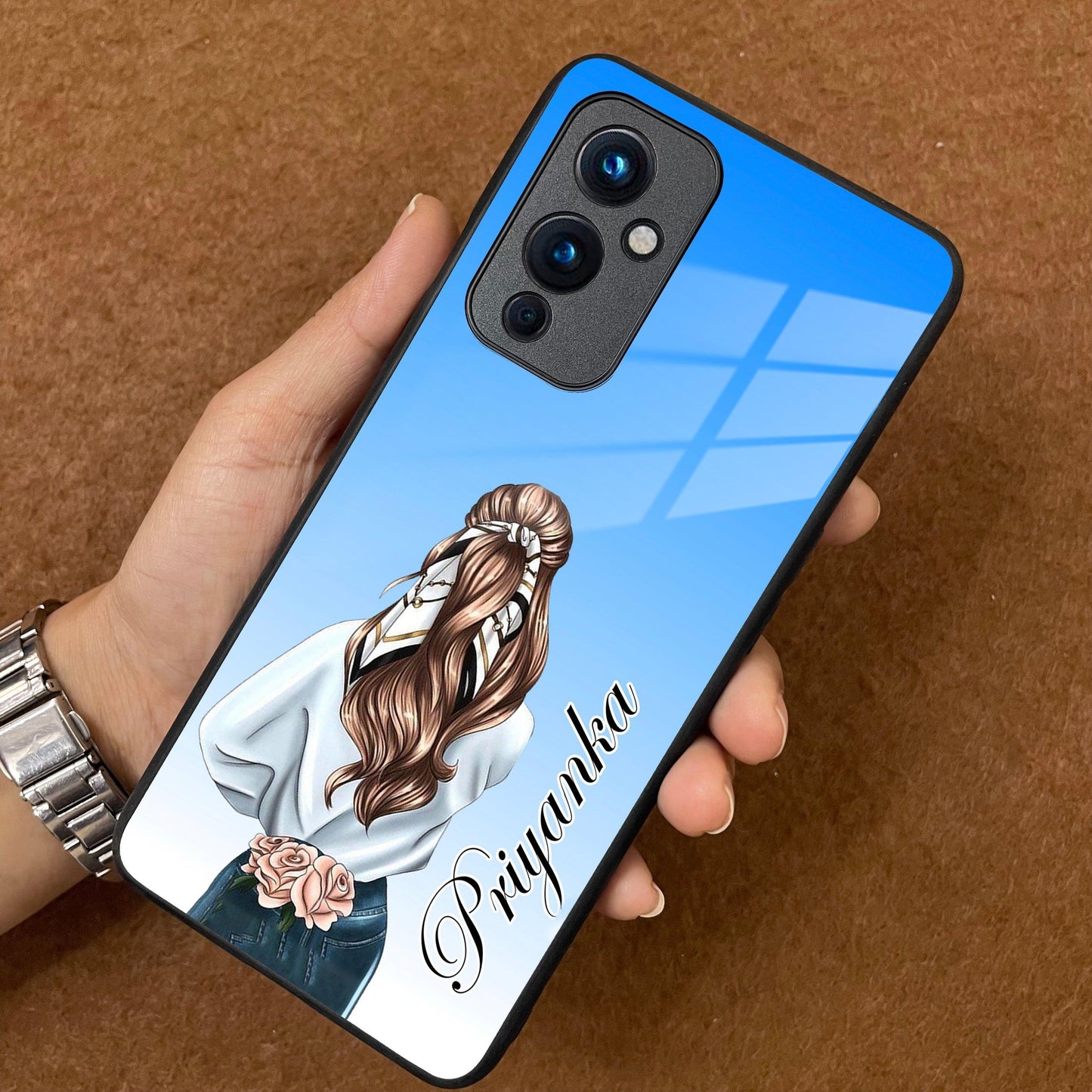 Styles Girl Customize Name Glass Case For OnePlus